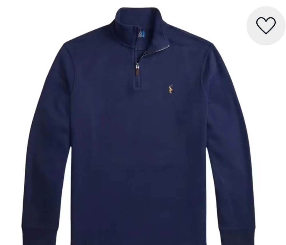 Polo Ralph Lauren Estate-Rib Quarter-Zip Pullover Size M Navy